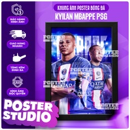 KYLIAN MBAPPE PSG poster photo frame includes 2 sizes for A5 tabletop (18cm x 24cm), A4 wall hanging