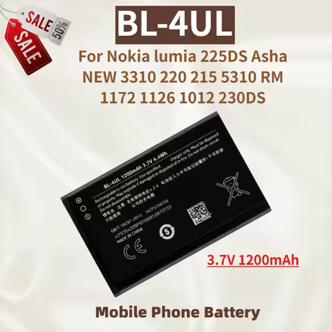 High Quality BL-4UL Phone Battery 3.7V 1200mAh for Nokia lumia 225DS Asha 215 225 230 5310 RM 1012 1