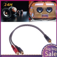 [infinisteed.sg] 1pc 30cm 1 RCA Male to 2 RCA Female OFC Splitter Cable for Car Audio System