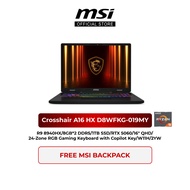 MSI Crosshair A16 HX D8WFKG-019MY Gaming Laptop (R9 8940HX/8GB*2 DDR5/1TB SSD/RTX 5060/16" QHD/W11H/