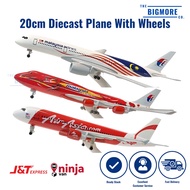 20cm Models NEW Airplane Model Diecast Kapal Terbang With Wheels Tyre A320/A350 Air@sia M@laysia Air