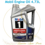 (100% ORIGINAL) MOBIL 1 ENGINE OIL 0W20 4.73L HIGH MILEAGE NASCAR