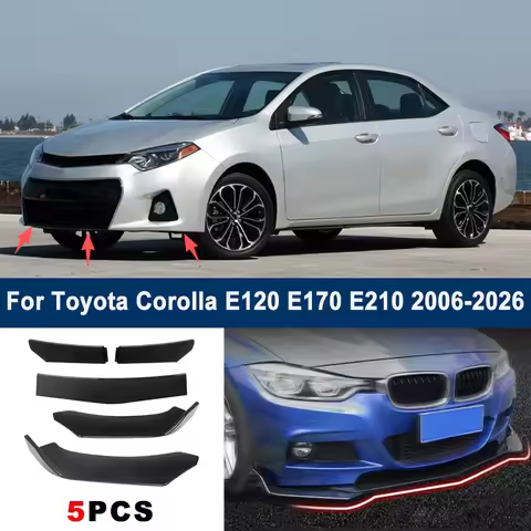 Adjustable 5Pcs Sectional Front Spoiler Lip For Toyota Corolla E120 E170 E210 2006-2026 Front Bumper