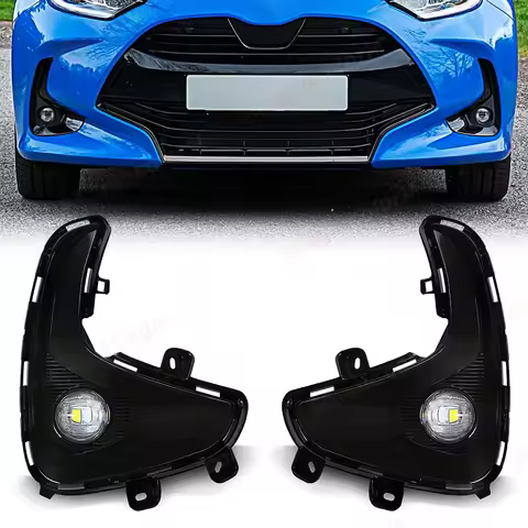 LED Fog Lamps For Toyota Vios Yaris 2020 2021 2022 Car Fog Light Front Bumper Daylight Cover Wire Ha