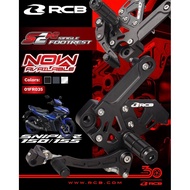 RCB RACING SINGLE FOOTREST SET S2-V2 Y15ZR Y16ZR RS150 RSX R15 R15M R25 R3 CBR250 SILVER BLACK TITAN