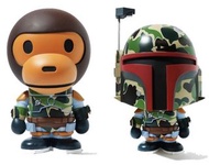 BAPE X STAR WARS X MEDICOM TOY BABY MILO ABC CAMO BOBA FETT VCD ESB VER.