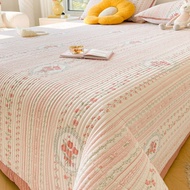 1 PC Princess Style Multi-Function Bedspread  Seersucker Cotton Floral Print Quilting Bed Mattress Cover Single/Queen/King Size Blanket Quilt Pillowcase