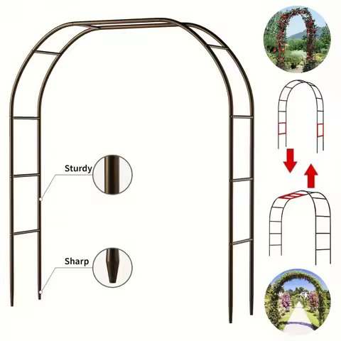 1pc, Metal Garden Arch, 100inch Large Size Heavy Duty Steel Frame Garden Arch With Gothic Style, Wed