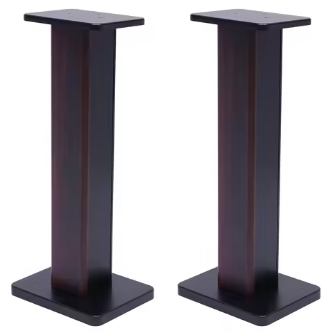 Speaker Wall Shelf, Speaker Stand, Audio Speaker Bracket Pair, 28 Inch Black Walnut Wood Audio Stand
