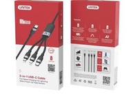 Unitek 三合一 USB-C 轉 Lightning / USB-C / Micro USB 多用途充電線 黑色