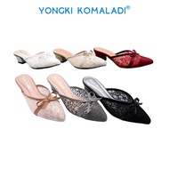 YONGKI KOMALADI OLIVIA WOMEN'S SHOES HEELS MULES E5-08H MOCCA BLACK/ GREY