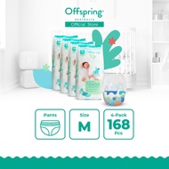 Offspring Premium Fashion Pants Diaper - M (168 Pcs) [Bundle of 4]