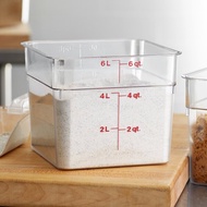 CAMBRO Clear Square Polycarbonate Food Storage Container 6 QT - 6 Liter NSF USA Food grade Food Stor
