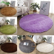 IOLINIDT Living Room Rugs, Non Slip 40cm Round Carpet,  Soft Plush Thickened Solid Color Fluffy Shag