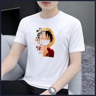 ∏ 0ne Piece Luffy Japanese Anime Designed Cotton Solid Drop Shoulder T Shirt (Unisex)