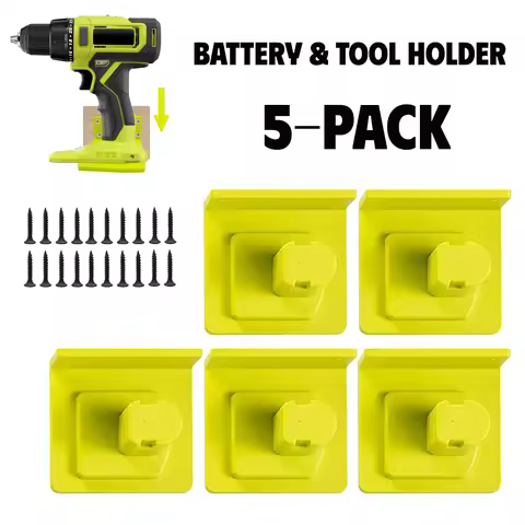 1-5PCS Wall Mount Battery & Tool Holder for Ryobi 18V Li-ion Battery Power Tool Drill Storage Hanger