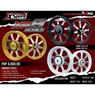 Xspeed Mags XR8 (4 holes) For Mio i 125/M3/Mxi/Mio Sporty/Click F : 2.15x14 R : 2.5x14