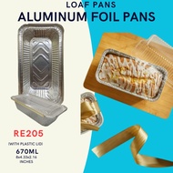 RE205 Aluminum Foil Tray With Lid Thick Loaf Pan Lasagna Pan 670ml 8x4.33x2.16 Inches