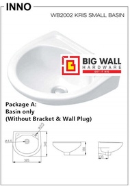 INNO WB2002 / WB2009 / WB2001 Wall-Hung Ceramic Basin for Bathroom Basin Tandas Sink Big Wall Hardwa
