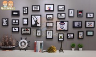 26 Pcs Photo Frame Wood Frame Office Restaurant Airbnb Home Deco Wall Decoration Photo Frame Set HAL