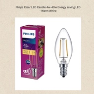 3 PC Pack | Philips 4W = 40W Filament Candle LED Bulb | E14 | Warm White