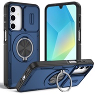 Magnetic Charging Rotation Ring Stand Galaxy A17 5G A26 A16 A36 A56 Samsung Case with Lens Sliding C