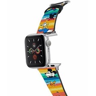 迪士尼米奇老鼠十字壓紋牛皮革Apple Watch真皮錶帶Series 1-8,SE