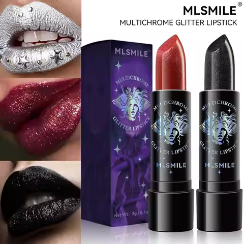 Pearly Lustre Diamond Lipstick Shiny Metallic Lipsticks Black Dark Red Lipsticks Matte Lasting Non-s