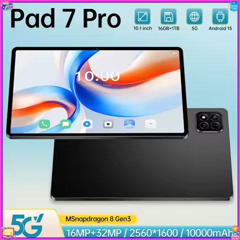 Upgraded Pad 7 Pro Tablet Android 15 Game Tab 22GB+2TB Global Version 10000mAh WiFi GPS 5G Dual SIM