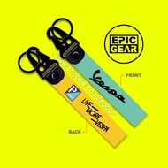 GANTUNGAN HIGH QUALITY VESPA LIVE MORE KEYCHAIN PREMIUM MOTORCYCLE KEYCHAIN PIAGGIO LIVE MORE VESPA 