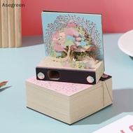 [Asegreen] Desk Calendar,2024 Calendar Memo Pad,Creative Desk Calendar DIY Notes Notepad,3D Art Calendar Paper Carving Gift House Sculpture