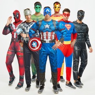 Cosplay Iron Man Hero Superman Costume Spider Batman Thor Captain America Adult Muscle Costume Man