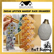 MH High Quality Arcylic Zig Zag Rack Organizer Rak Transparent for essential oil make up rack lipsti