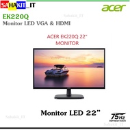 22" ACER Monitor Model EK220Q (VA VGA HDMI SPK) 75Hz