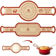 Silicone Sourdough Bread Sling Mat - 2Set Oval Round Dough Baking Slings for Dutch Oven, NonStick Hi
