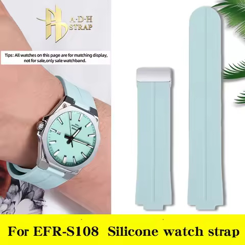 Waterproof Silicone Watch Strap Accessories For Casio Edifice Series EFR-S108 Rubber Watch Strap Mag