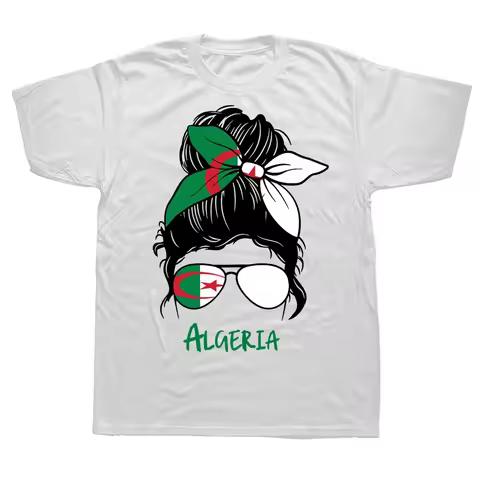 Funny Algeria Algerian Girl Woman Flag T Shirts Summer Style Graphic Cotton Streetwear Short Sleeve 