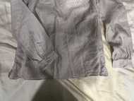 Iris 淺灰條紋氣質薄長袖襯衫