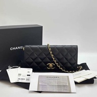 CHANEL 23K黑金包山茶長款WOC肩背腋下22*11*4 全新閒置配件盒子塵袋購證