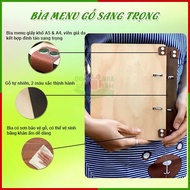 Premium Wooden Menu Size A4/ A5 QUAGONHALAM. Luxury Wooden Menu Cover Engraved with Logo as Required