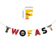 Cross-Border Racing Theme Birthday Party Decoration Paper Pull Flag Children Birthday Party Decorati