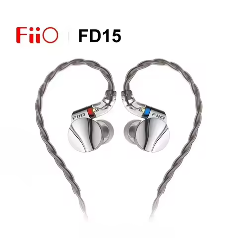 FIIO FD15 Dynamic Driver IEM 13.8mm Magnalium Diaphragm 1.5T Magnetic Tesla Valve Bass HiFi Earphone