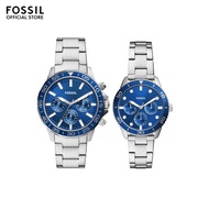 Fossil Unisex's Bannon Analog Watches (BQ2828SET) - Quartz, Silver Case, 45 MM Round Dial,Silver Sta