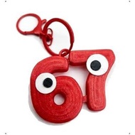 DIOWUS Funny Six Seven Keychain, 67 Meme Keychain 6-7 Popular Saying Funny Tiktok Slang Wording Back