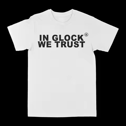 In Glock We Trust Graphic Tee T-Shirts Summer Men's Women Leisure Cotton Tees Shirt O Neck Short Sle