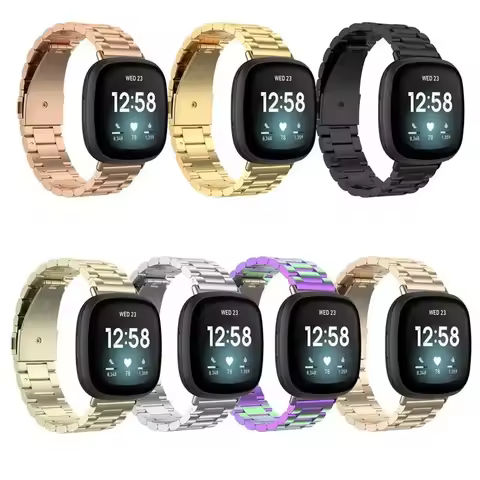 Stainless Steel Strap For Fitbit Sense 2 Metal Watch Band Loop Correa For Fitbit Versa 3 4 Replaceme