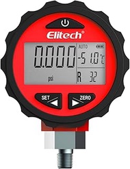 Elitech PG-30Pro Red Refrigeration HVAC Digital Pressure Gauge for 87+ Refrigerants with Backlight -