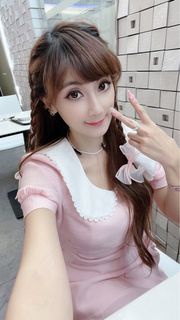 有實拍 粉紅 公主 泡泡袖 娃娃領 短袖洋裝 超適合迪士尼 萬聖節 蘿莉塔