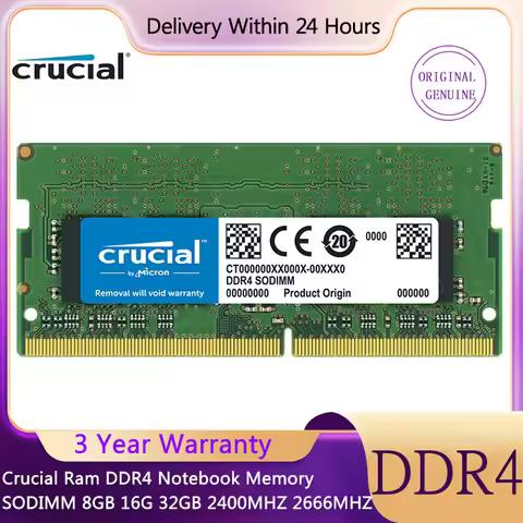 Original Crucial Ram DDR4 Notebook Memory SODIMM 8GB 16G 32GB 2400MHZ 2666MHZ 2133MHZ Single Rank CL