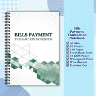 A5 Bills Payment Transaction Booklet Notebook